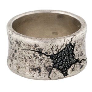 JOHN VARVATOS CRACKED DIAMOND STERLING SILVER 925 RING
